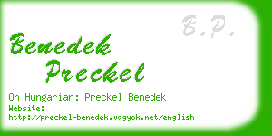benedek preckel business card
